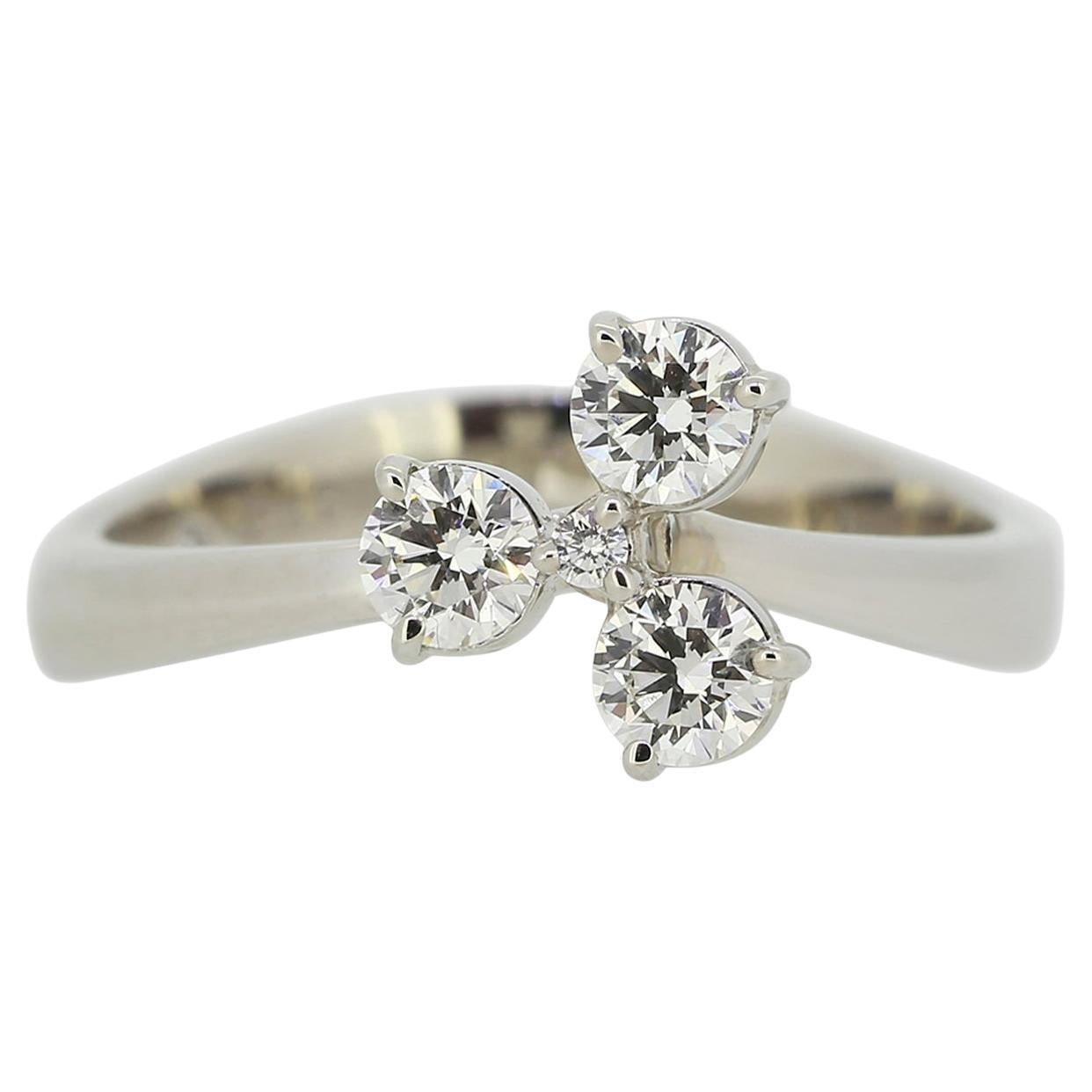 De Beers Three Stone Diamond Clover Ring