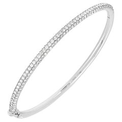 De Beers White Gold Classic Diamond Three Row Bangle B102120