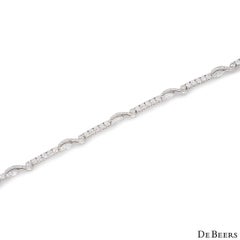 Bracelet asymétrique rose Adonis De Beers en or blanc et diamants de 5,35 carats
