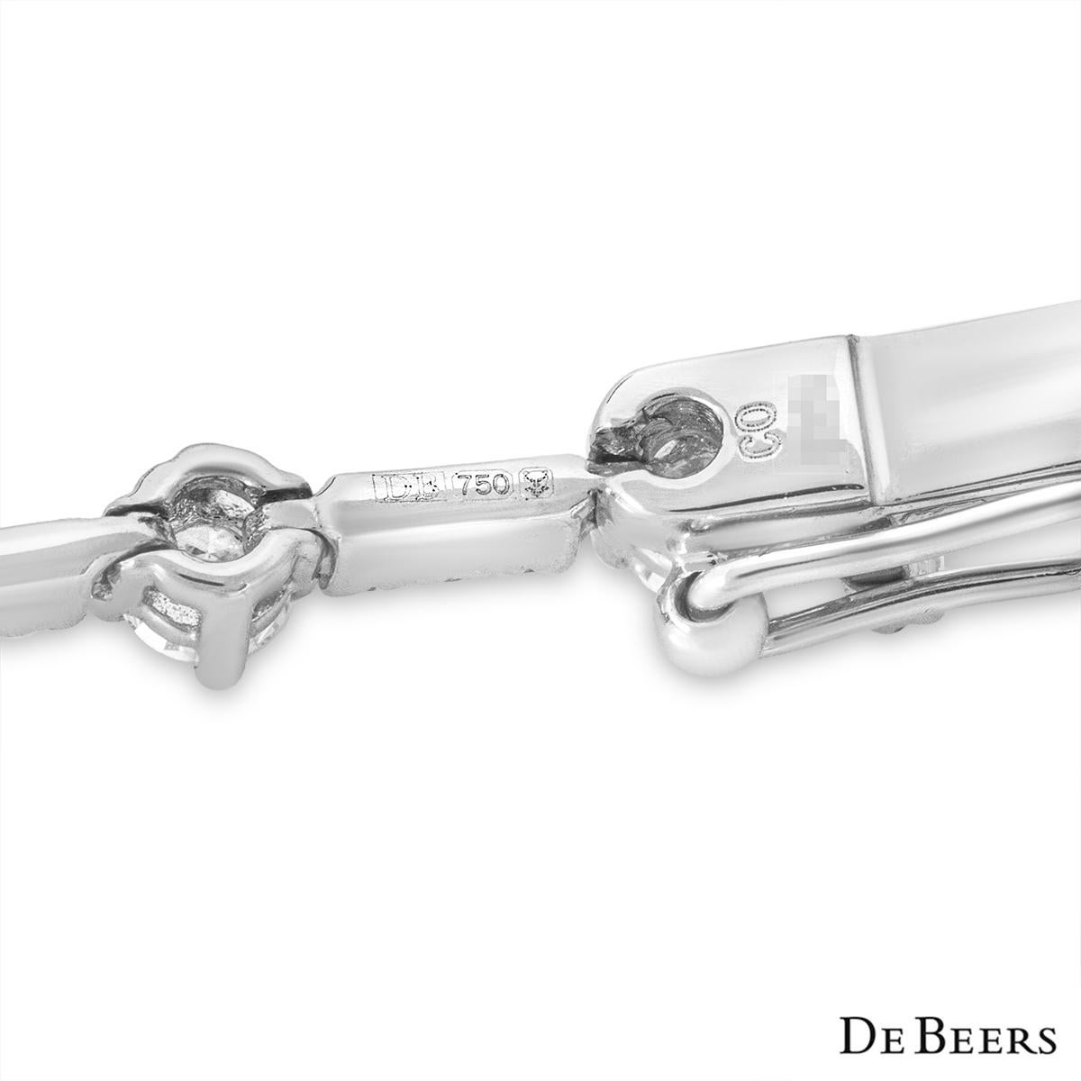Women's De Beers White Gold Diamond Apreggia One Line Bracelet