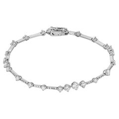 De Beers Apreggia Bracelet ligne unique en or blanc et diamants