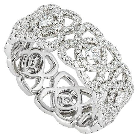 De Beers White Gold Diamond Enchanted Lotus Ring