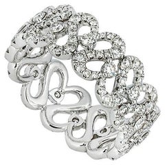 De Beers Bague en or blanc avec diamant Swan R102310