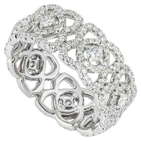 De Beers White Gold Enchanted Lotus Diamond Ring Size 53 R102298