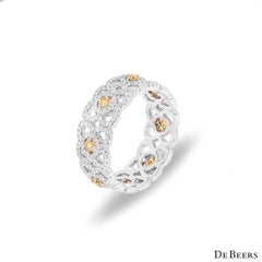 De Beers White Gold Enchanted Lotus Yellow Diamond Band Ring