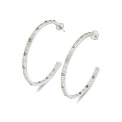 De Beers White Gold Talisman Hoop Earrings E103359