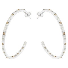 De Beers White Gold Talisman Hoop Earrings E103359