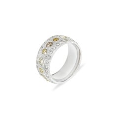 De Beers Weißgold Talisman große Band Diamant Ring Größe 49 R103818