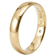 De Beers Wide Court 18k Yellow Gold Band Ring Size 56
