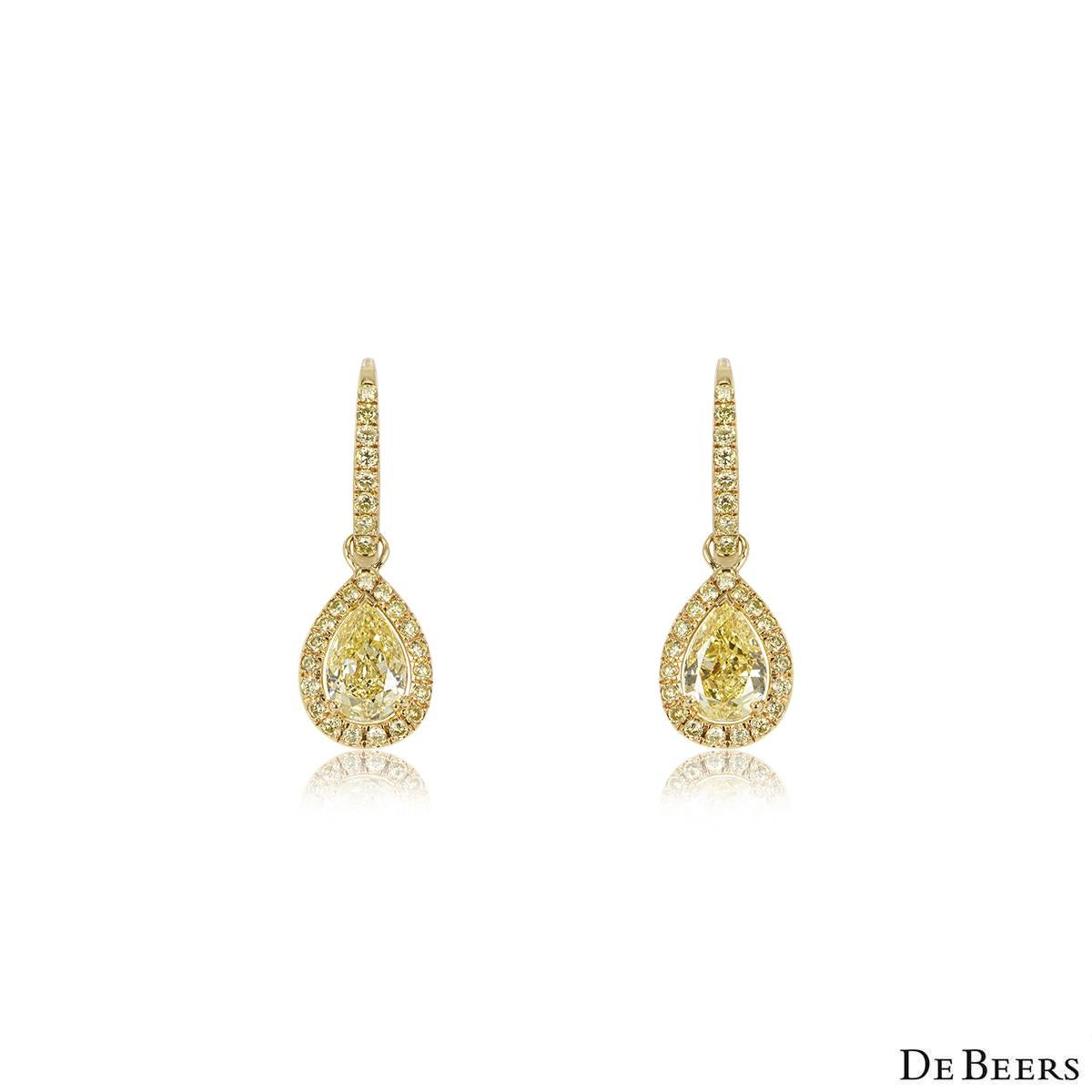 De Beers Yellow Diamond Aura Earrings 1.80ct TDW 2