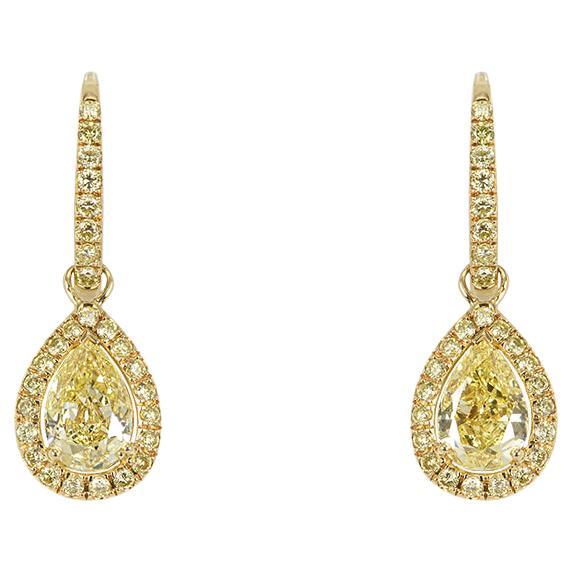 De Beers Yellow Diamond Aura Earrings 1.80ct TDW