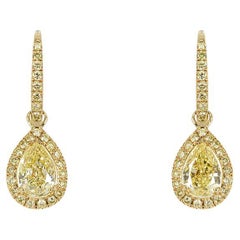 De Beers Yellow Diamond Aura Earrings 1.80ct TDW