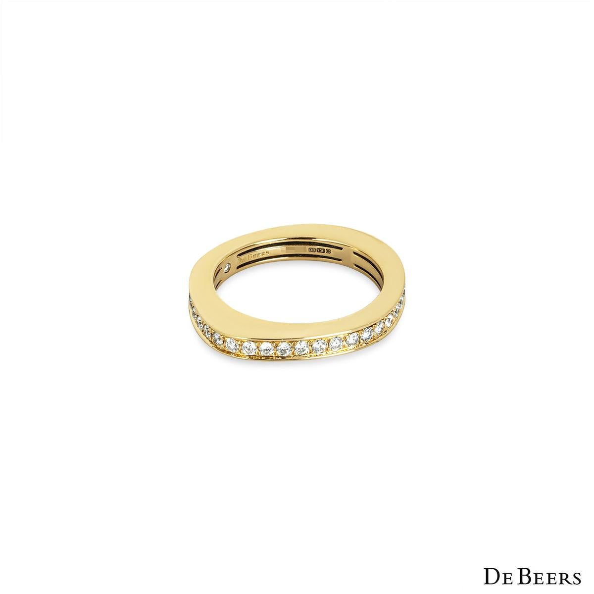 De Beers Yellow Gold Diamond Full Eternity Ring 0.78ct TDW In Excellent Condition For Sale In London, GB