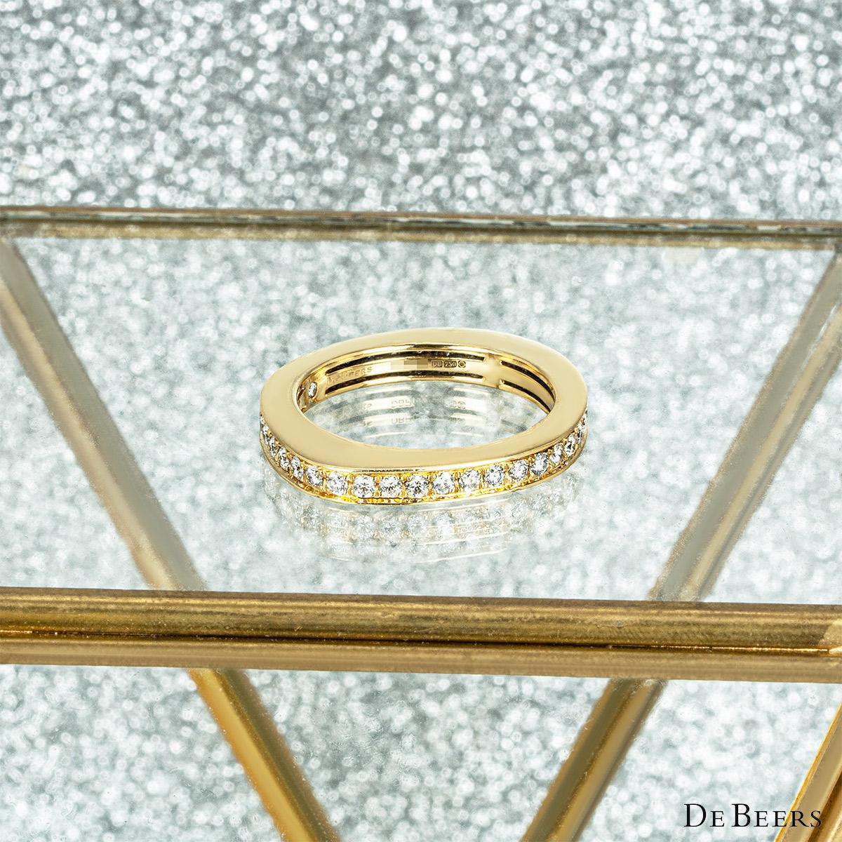 De Beers Gelbgold Diamant Full Eternity-Ring 0,78 Karat TDW im Angebot 1