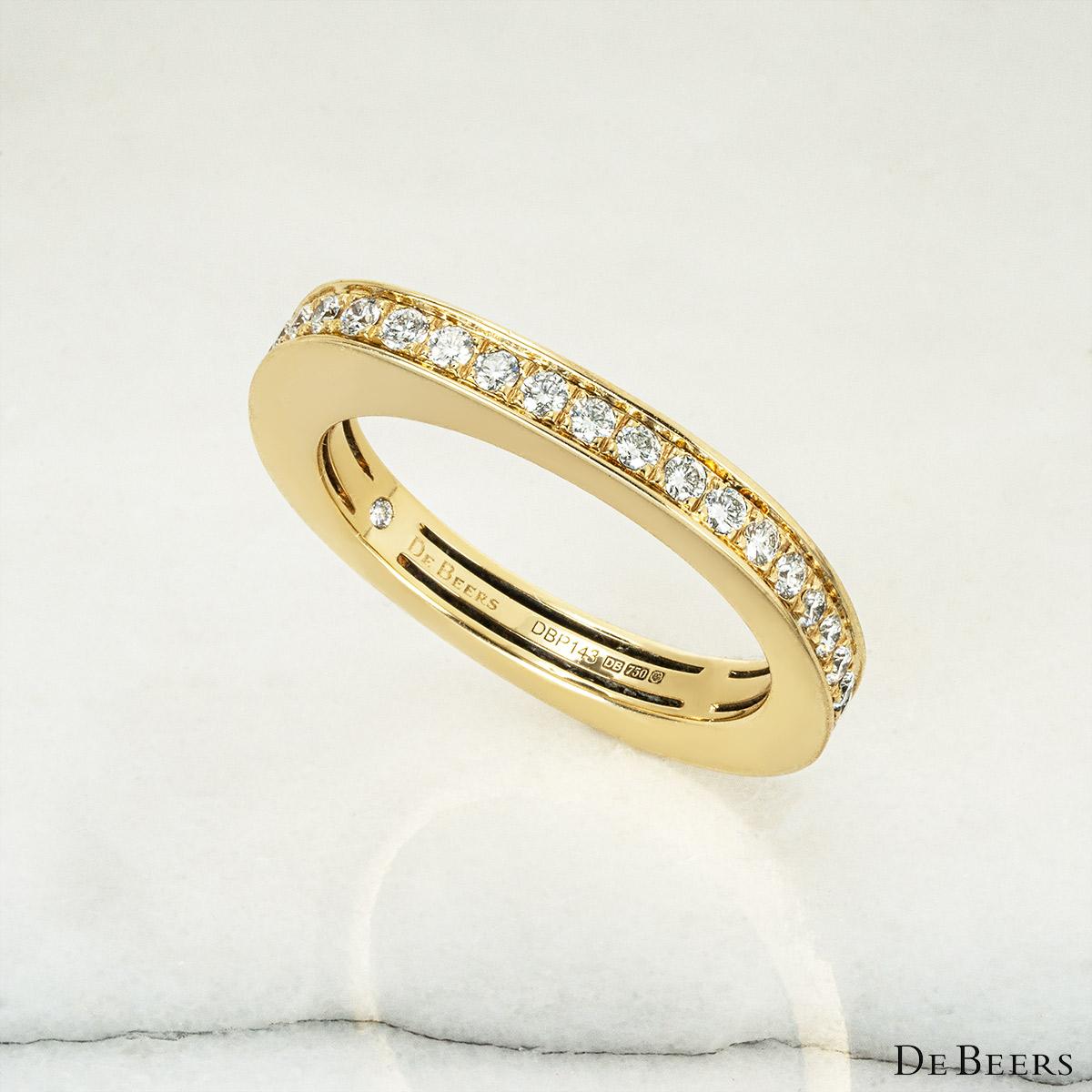 De Beers Gelbgold Diamant Full Eternity-Ring 0,78 Karat TDW im Angebot 2