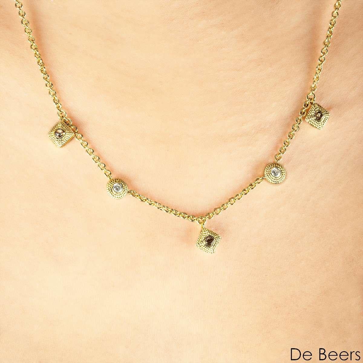 Women's De Beers Yellow Gold Talisman Charm Necklace N10341200R042 For Sale