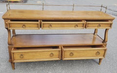 De Bournais French Neoclassical Tiered Brass Mounted Galleried Walnut Sideboard