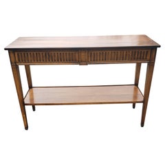 De Bournais Neoclassical Style Cherry Two-Tier Two-Drawer Console Table