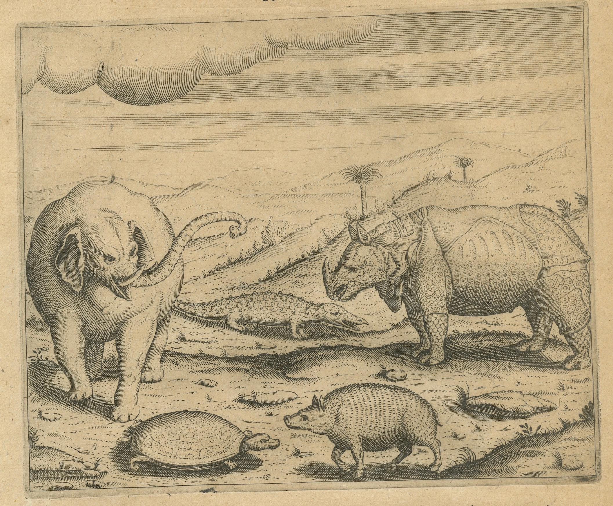 La India y las Indias Orientales de De Bry - Peleas de gallos, árboles sagrados y animales exóticos, 1598 en venta 1