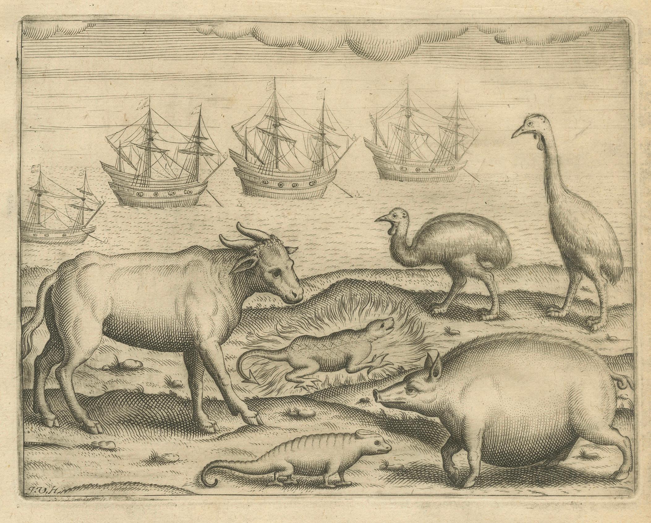 La India y las Indias Orientales de De Bry - Peleas de gallos, árboles sagrados y animales exóticos, 1598 en venta 2