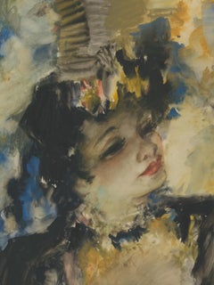 De Buck Raphael, Courtesans, Watercolor, Framed and Signed