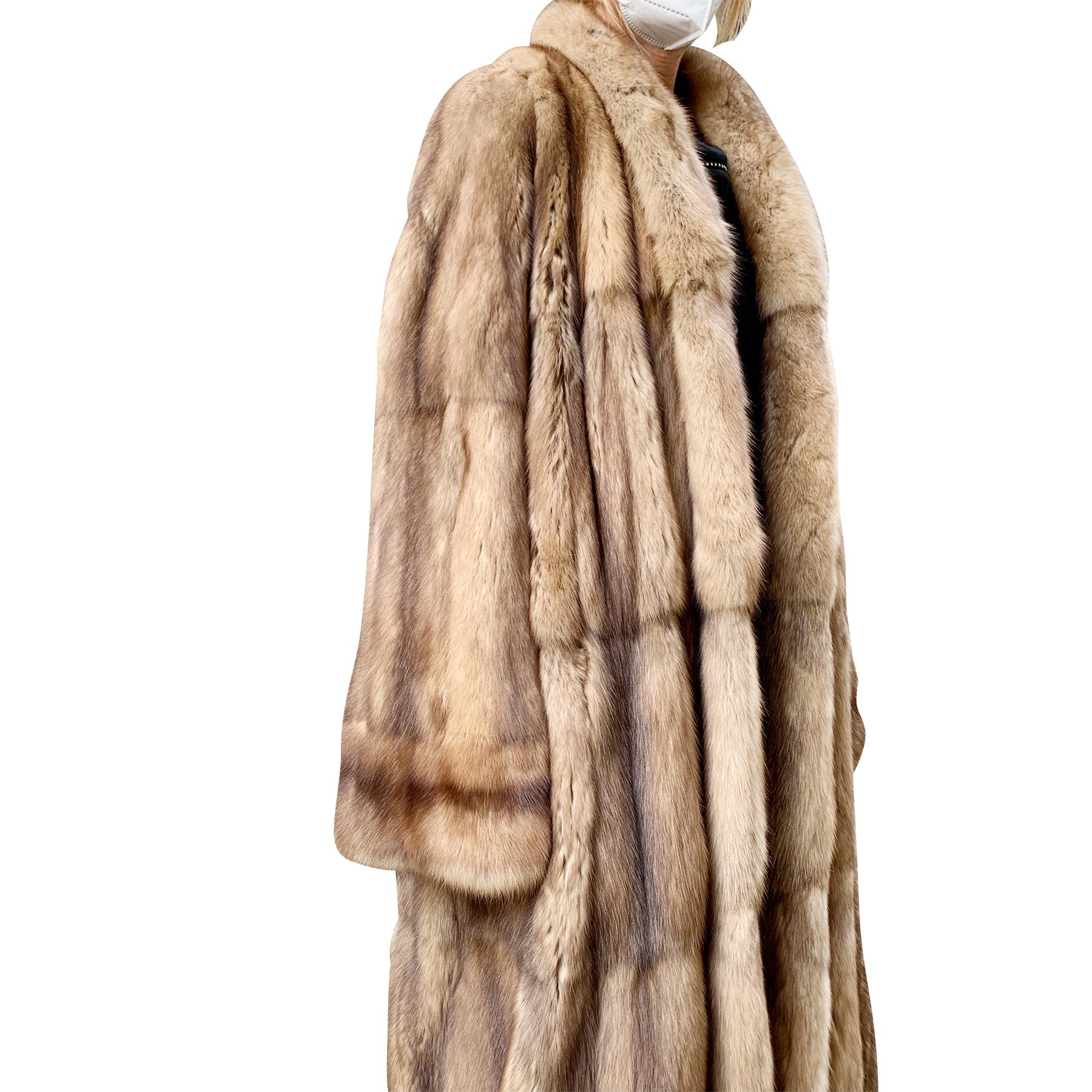 De Carlis Vintage Brown Tan Royal Russian Zibeline Sable Fur Long Coat 4