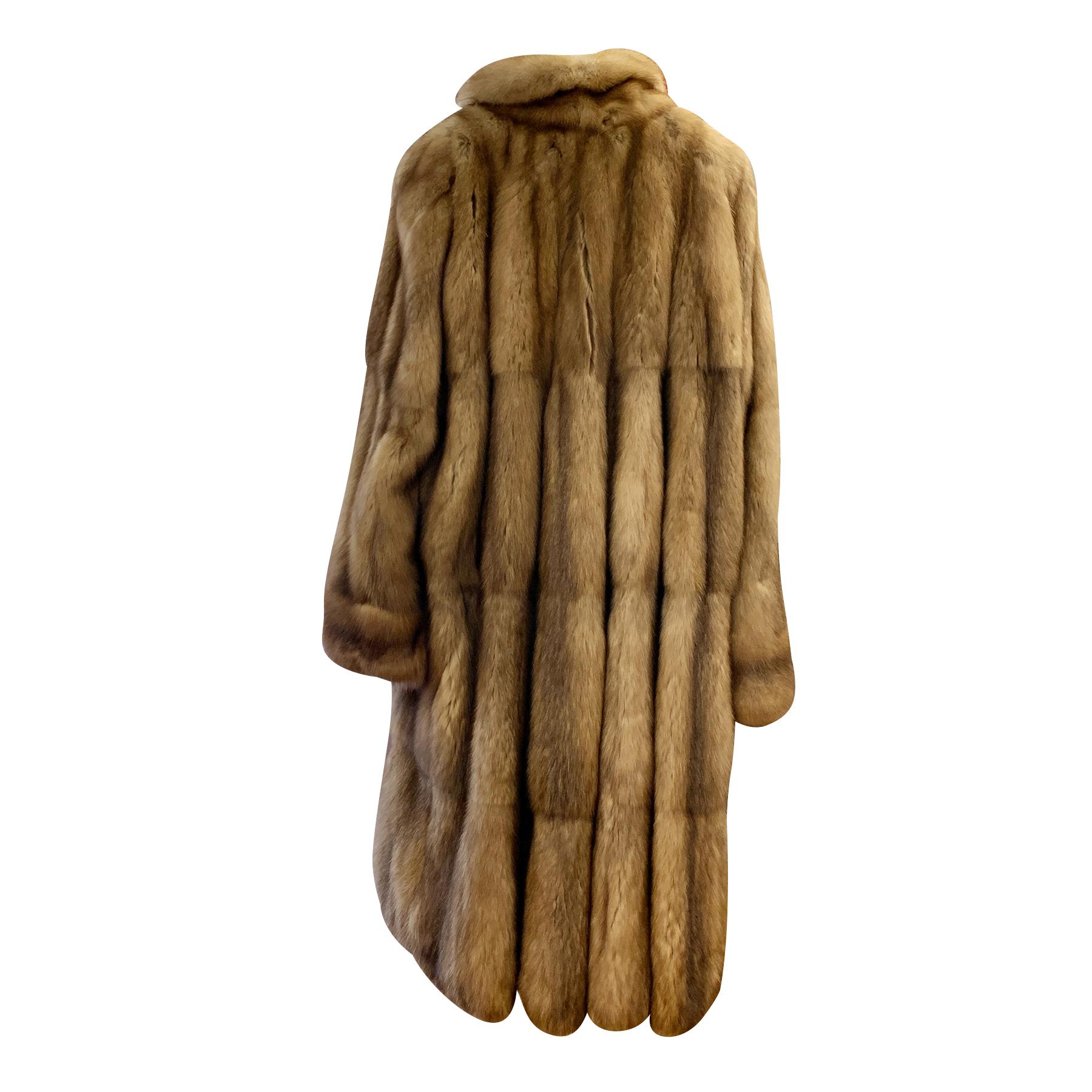 De Carlis Vintage Brown Tan Royal Russian Zibeline Sable Fur Long Coat In Excellent Condition In Rome, Rome
