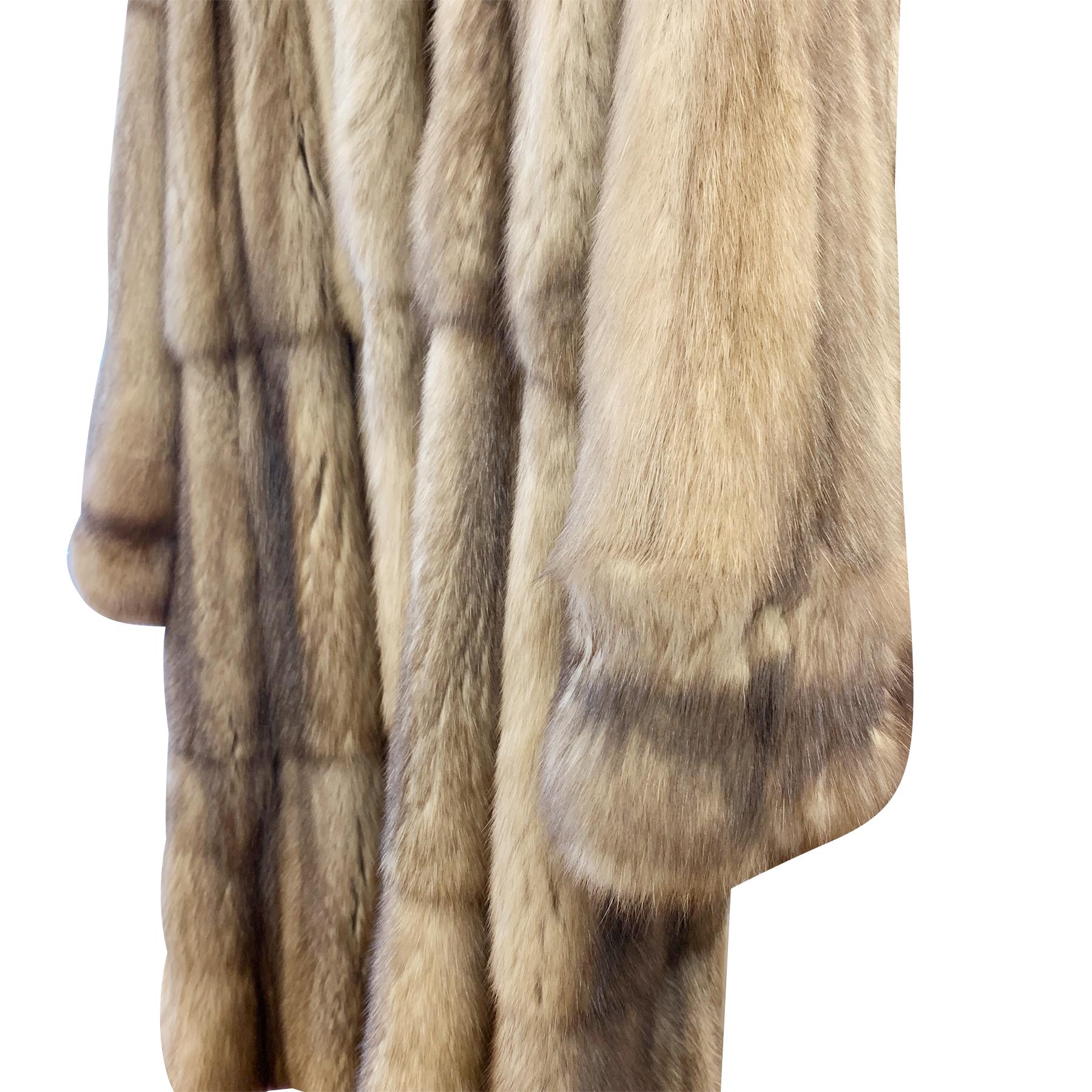 De Carlis Vintage Brown Tan Royal Russian Zibeline Sable Fur Long Coat 1