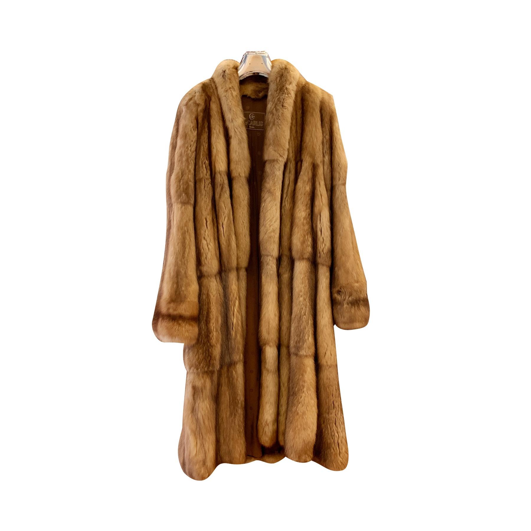 De Carlis Vintage Brown Tan Royal Russian Zibeline Sable Fur Long Coat 2