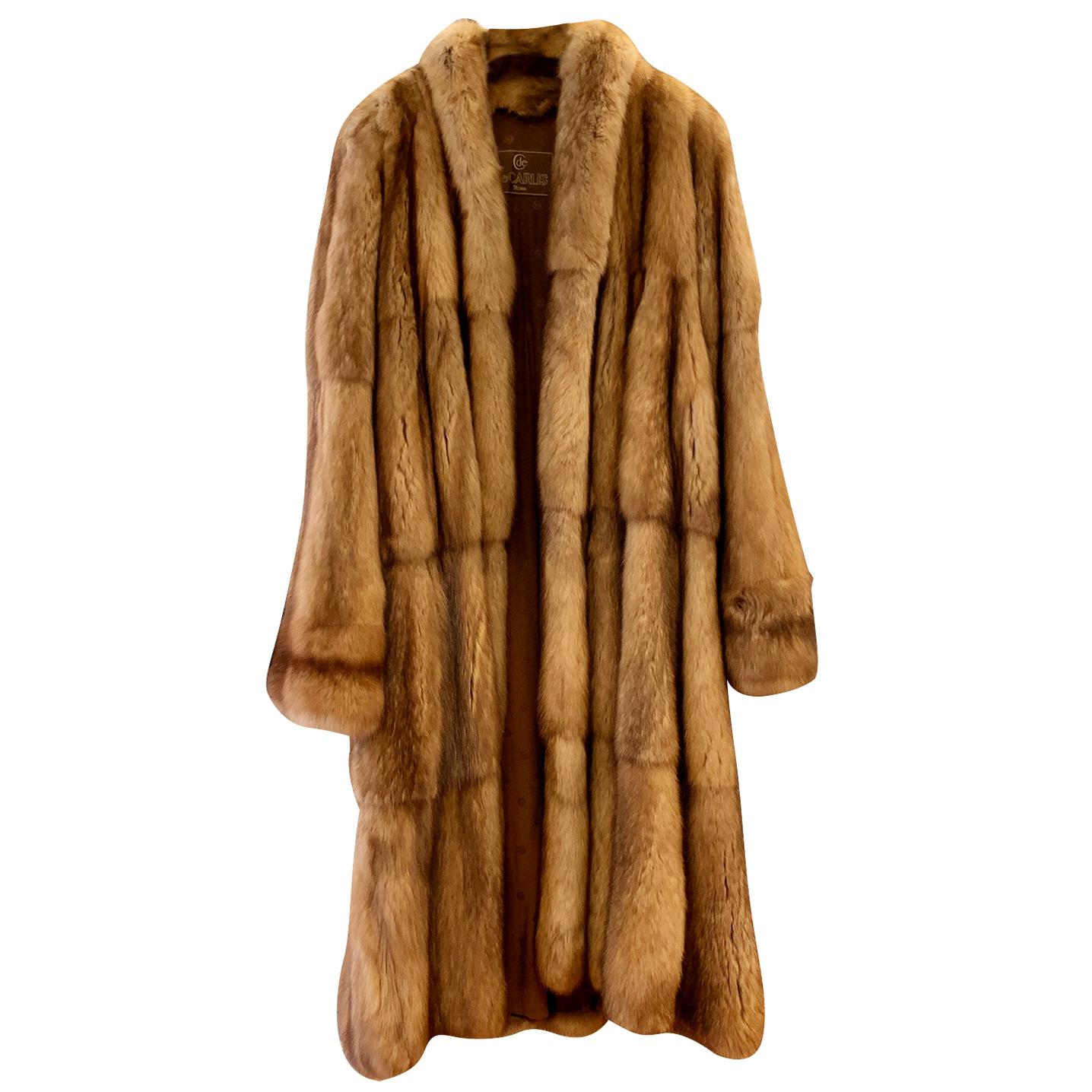 De Carlis Vintage Brown Tan Royal Russian Zibeline Sable Fur Long Coat