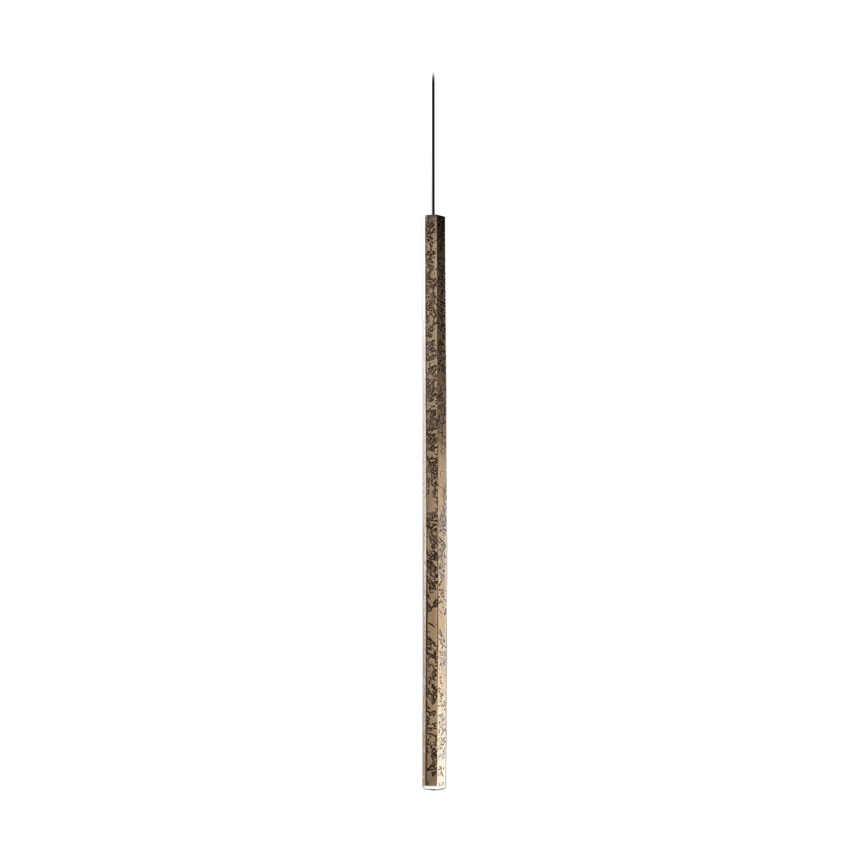 De Castelli Esa Pendan Lamp in DeErosion Brass Finish by Draw studio