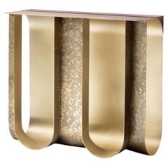 De Castelli Vault Console in Brass and lacquered wood by Luca Gruber