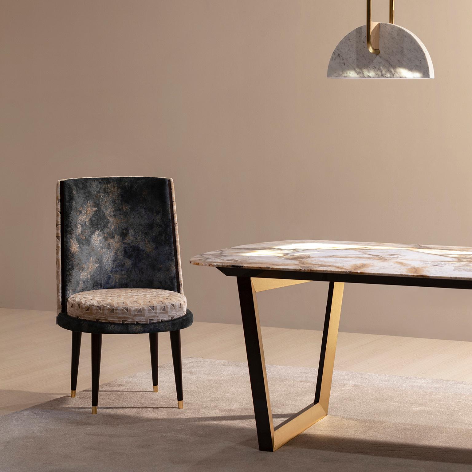 Modern De Castro Dining Chairs, Velvet, Beech, Handmade Portugal by Greenapple For Sale 7