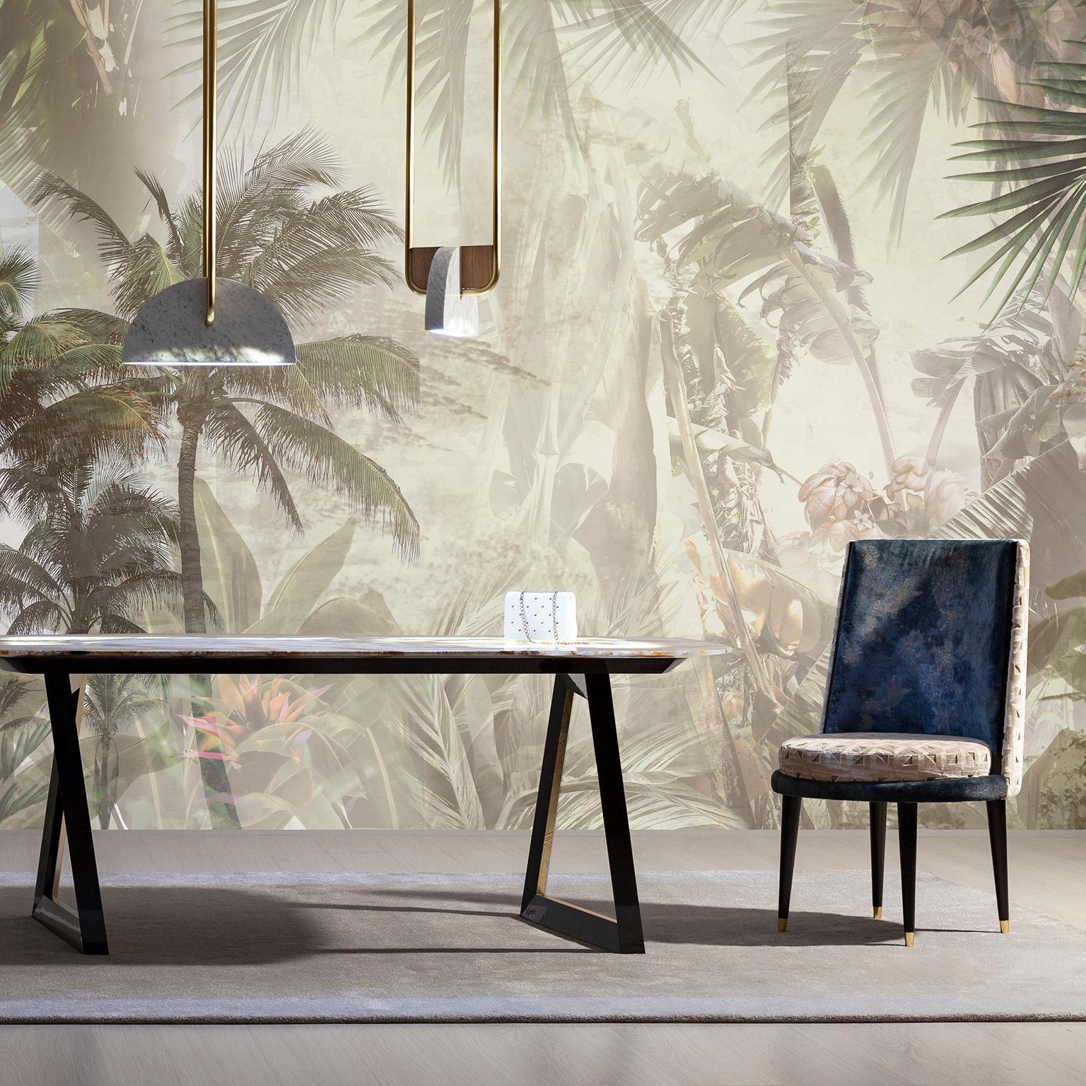 Modern De Castro Dining Chairs, Velvet, Beech, Handmade Portugal by Greenapple For Sale 6