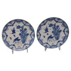 Antique 'De Claauw', Van Lockhorst,  Delft - Pair of plates - first half 18th century 