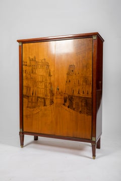 De Coene: 1950's bar cabinet, handpainted Saverys