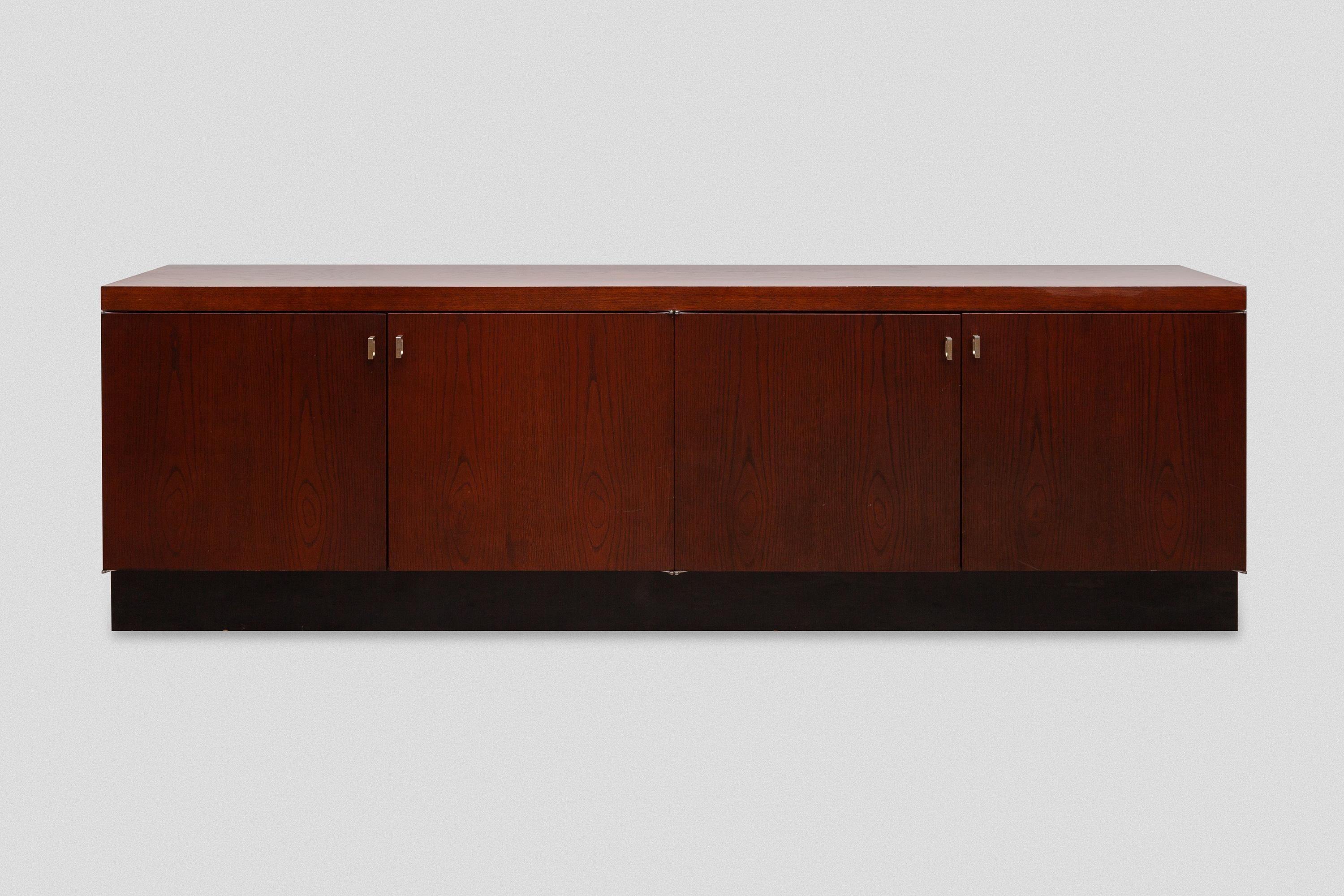 Hand-Crafted De Coene 1960s Large Sideboard with Floating Black Base