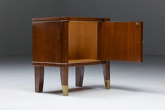 De Coene Brown Bed Side Table, Art Deco, Henry van de Velde, 1960's