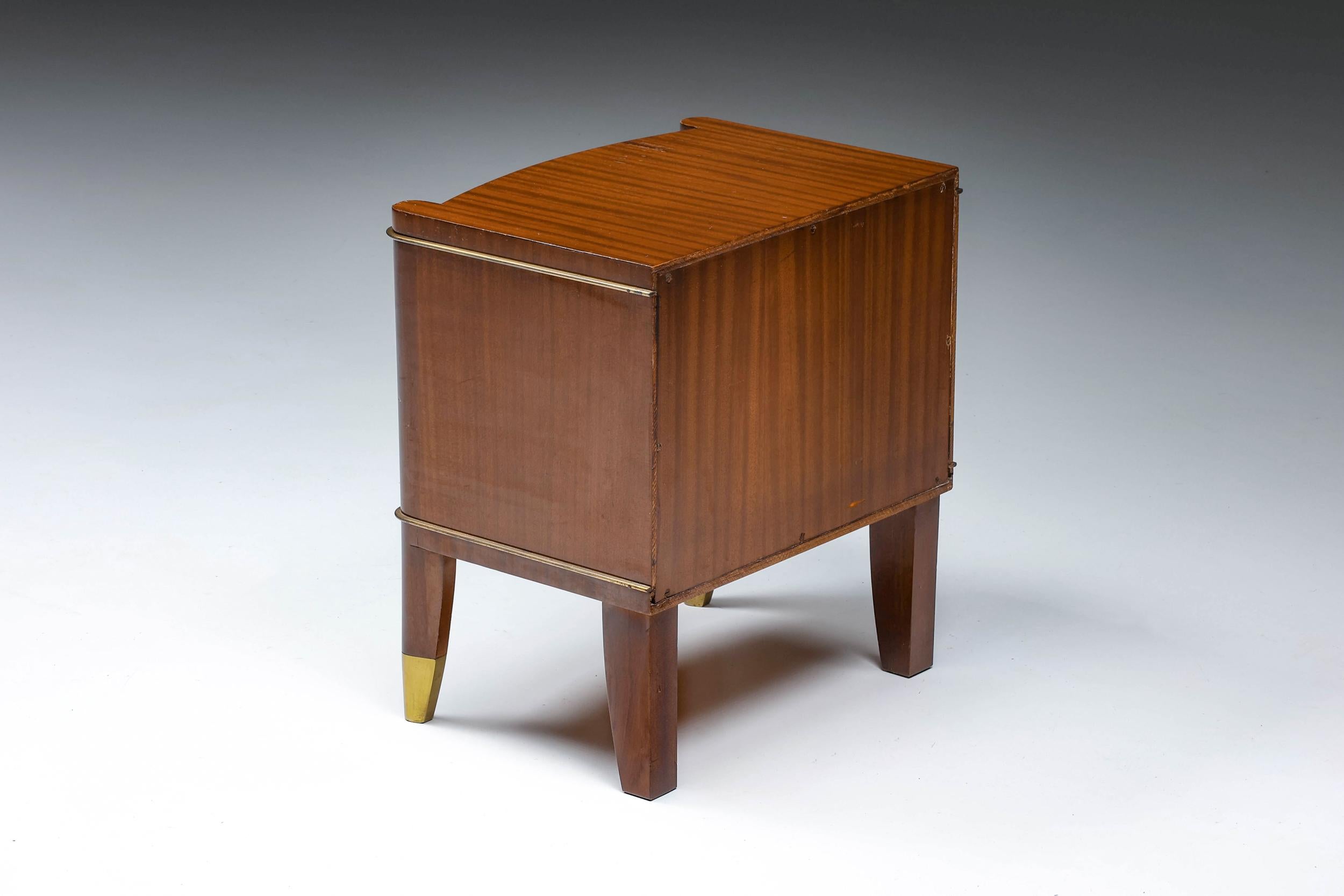 Mid-20th Century De Coene Brown Bed Side Table, Art Deco, Henry van de Velde, 1960's For Sale