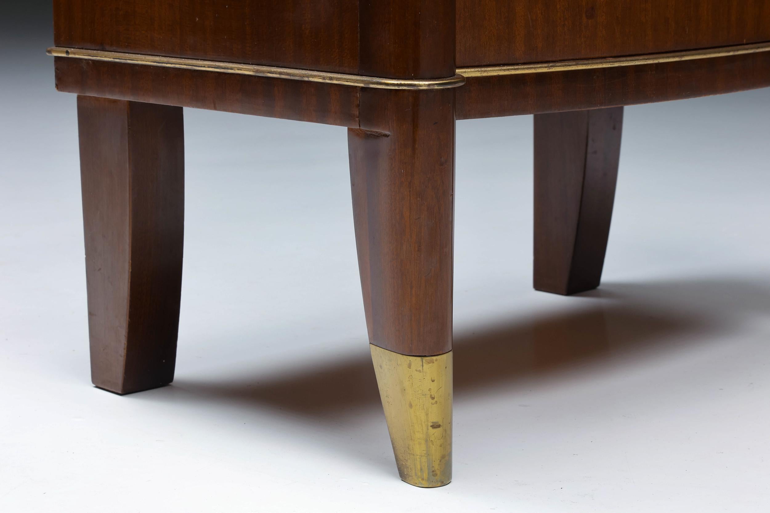 De Coene Brown Bed Side Table, Art Deco, Henry van de Velde, 1960's For Sale 1