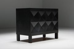 De Coene Brutalist Cabinet in Black Stained Oak, Belgium, 1970s