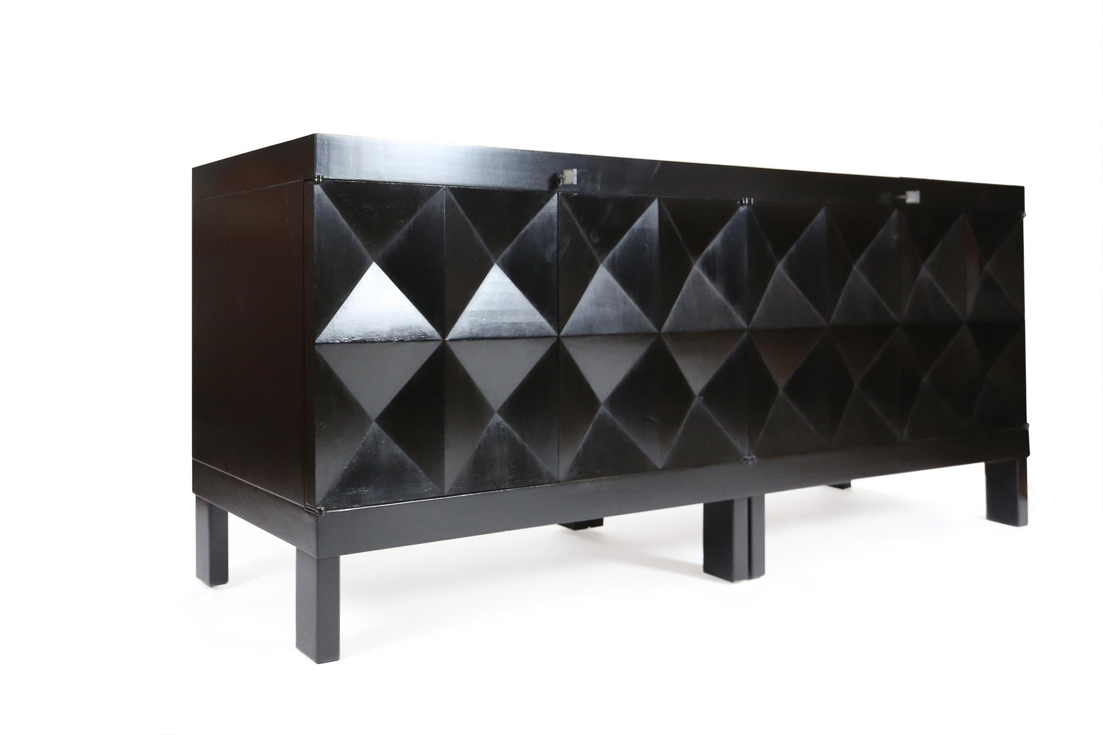 De Coene Brutalist Sideboard in Black Stained Oak, Belgium, 1970s 3