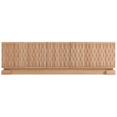 De Coene Brutalist Sideboard with Graphic Patterns in Oak, 1970s