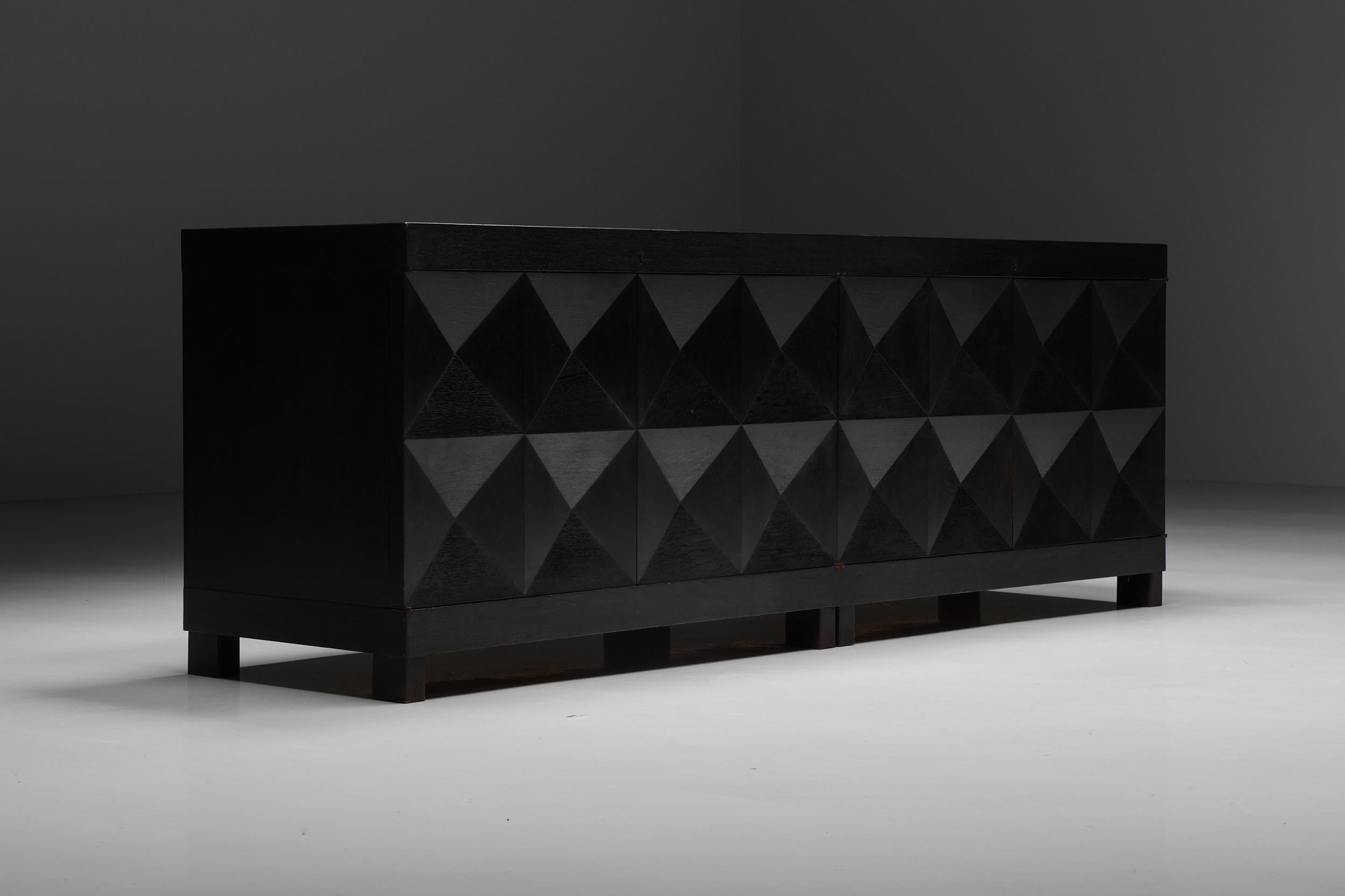 De Coene Credenza in Black Stained Oak, Belgium, 1970s 1