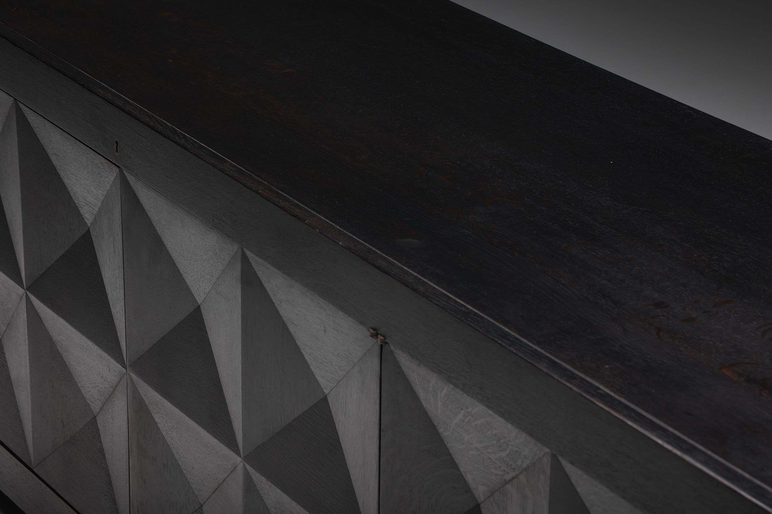 De Coene Credenza in Black Stained Oak, Belgium, 1970s 2