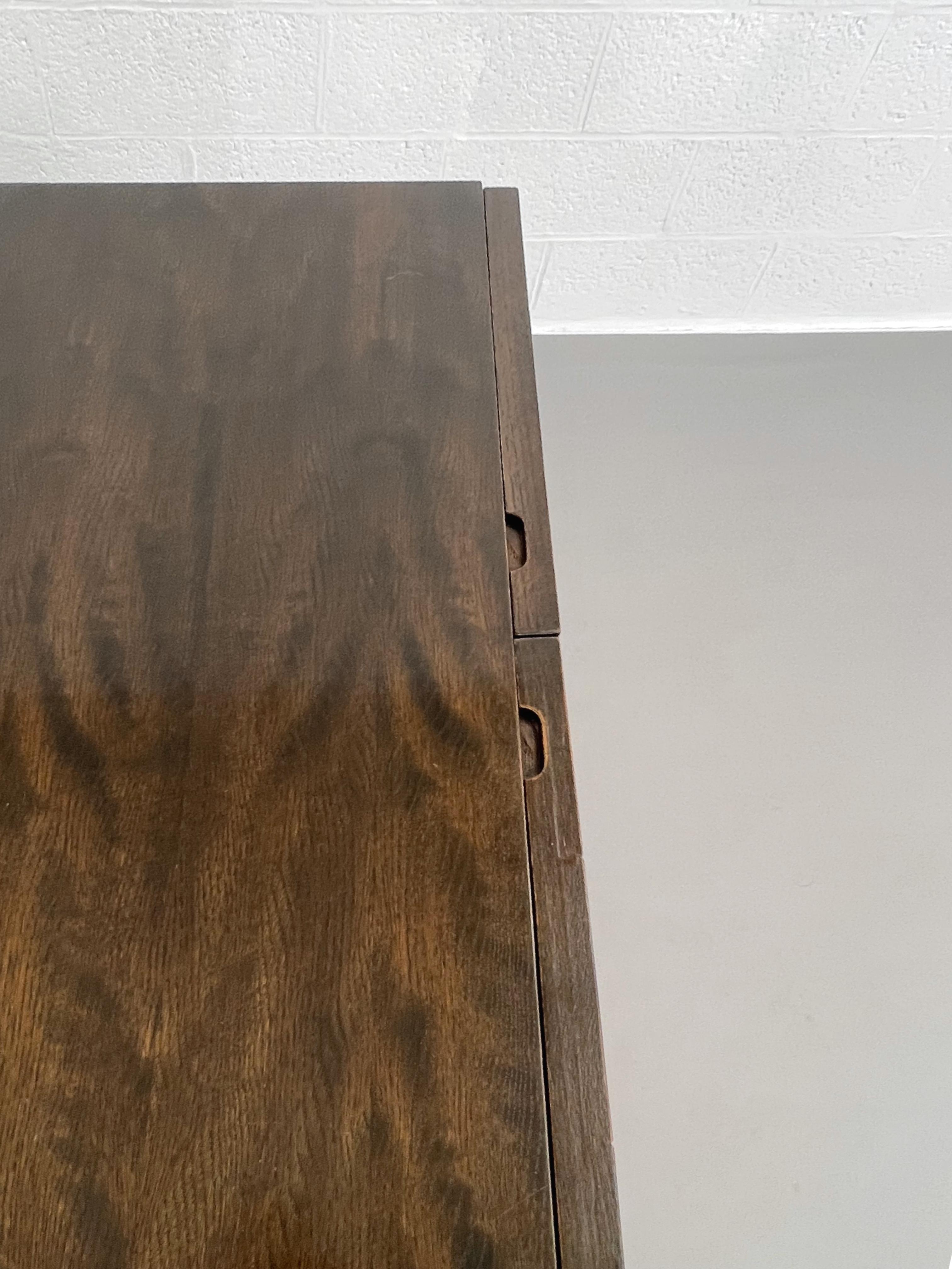 20th Century  De Coene Design And Brutalist Style Dark Oak Wooden Large Sideboard