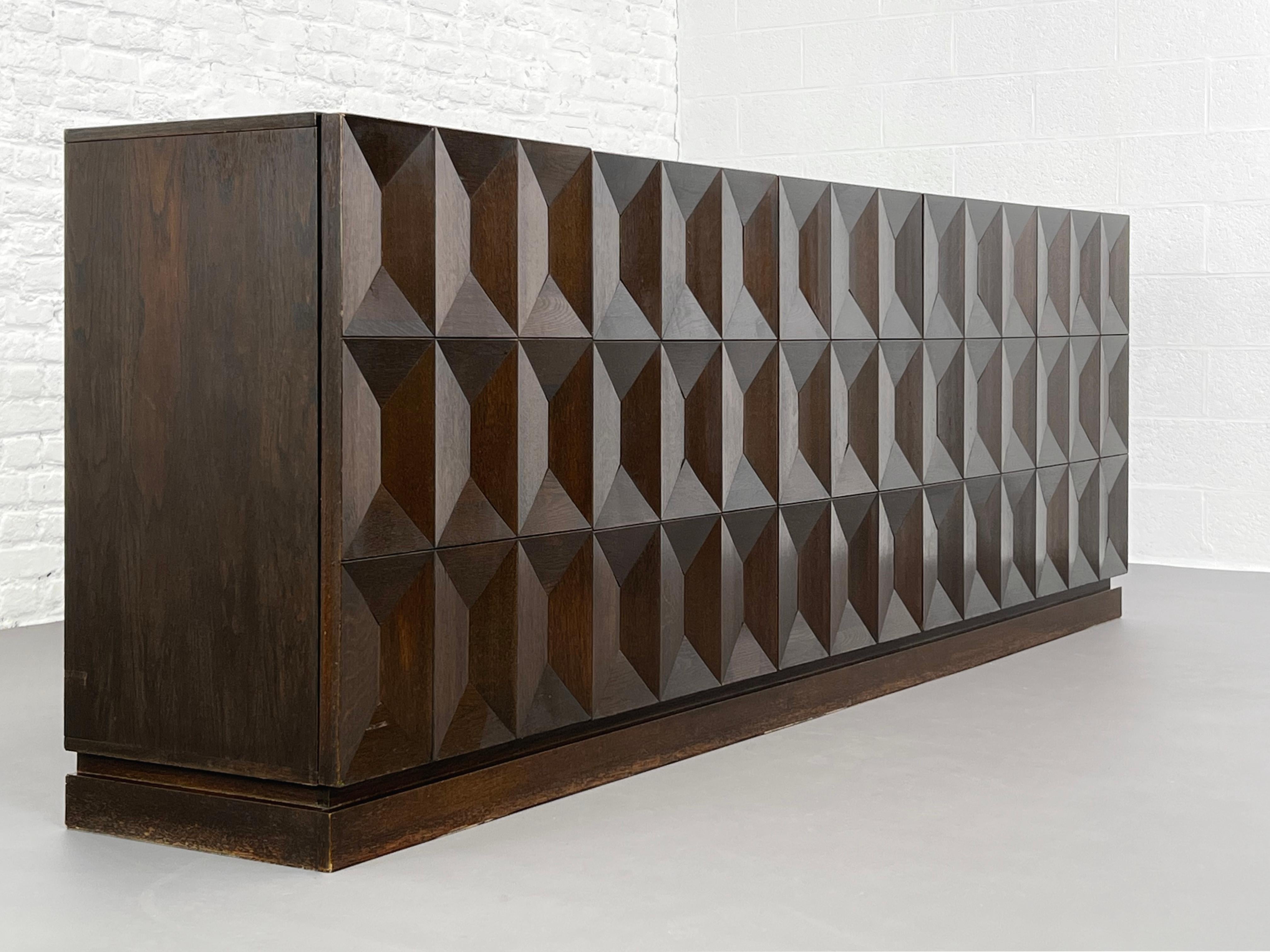  De Coene Design And Brutalist Style Dark Oak Wooden Large Sideboard 2