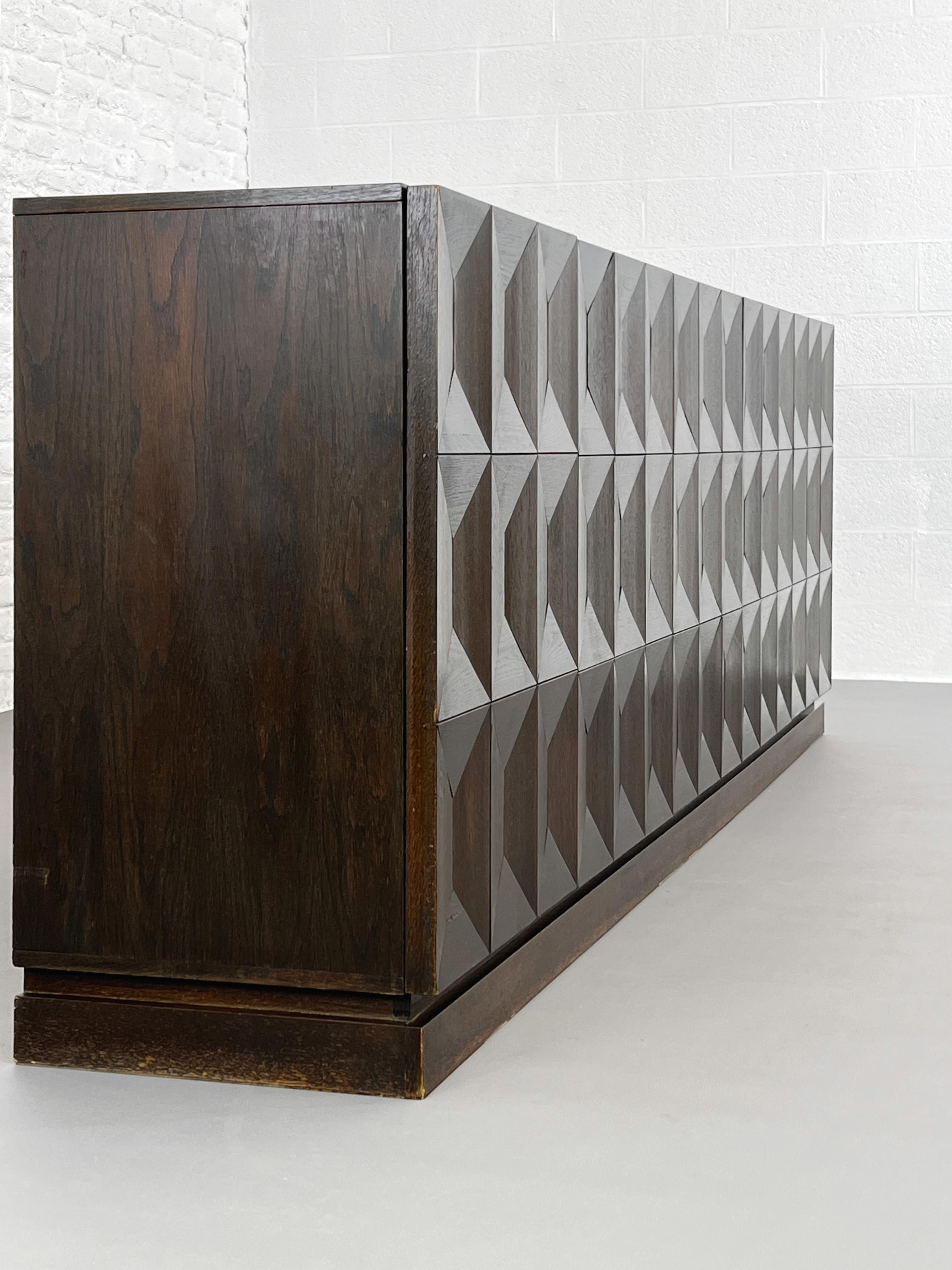  De Coene Design And Brutalist Style Dark Oak Wooden Large Sideboard 3