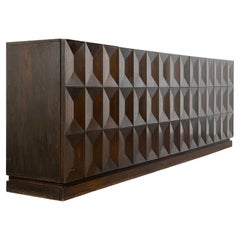  De Coene Design And Brutalist Style Dark Oak Wooden Large Sideboard
