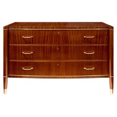 De Coene Freres Chest of Drawers with Artisan Brass Trim and Sabots 1940s